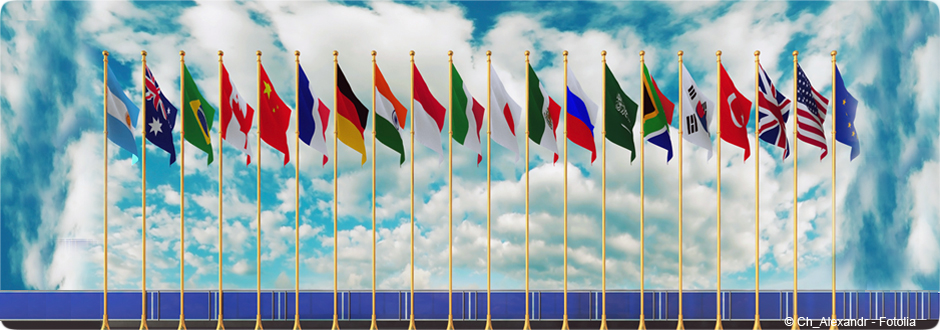 Composition avec drapeaux du G20