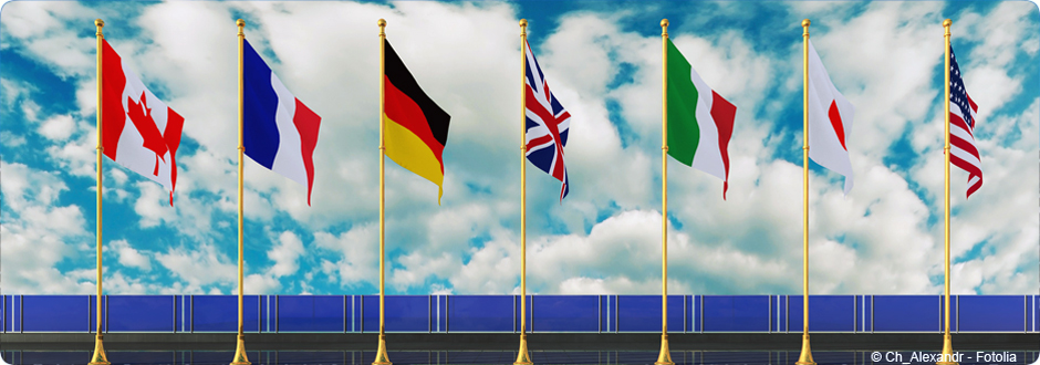Composition avec drapeaux du G7