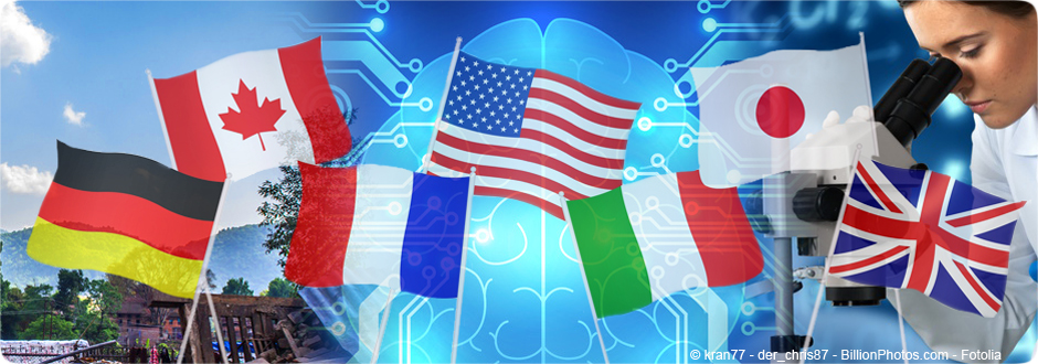 Composition avec drapeaux du G7
