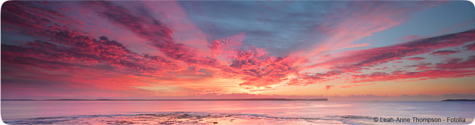 Horizon avec coucher de soleil