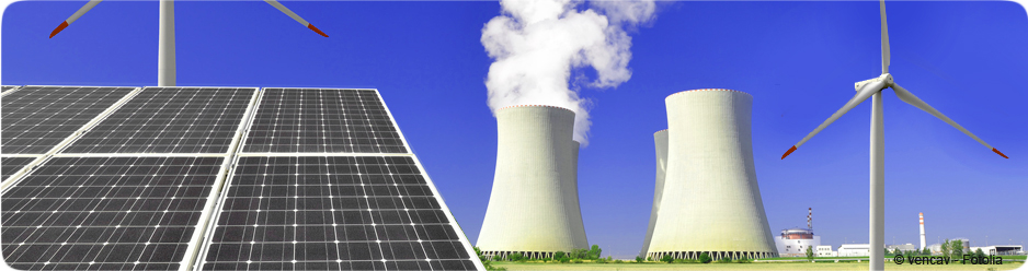 Énergie solaire, éolienne et centrale nucléaire