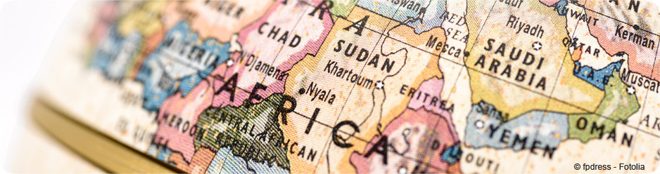 Map monde avec zoom sur l'Afrique